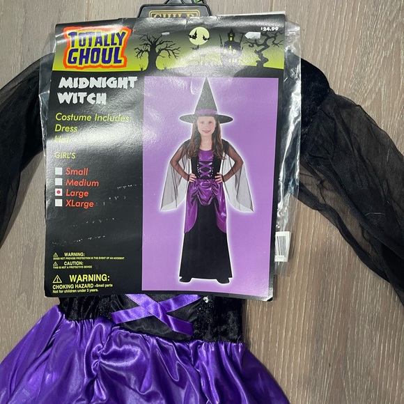 Totally ghoul midnight witch child costume. NWT size large includes hat/dress - Picture 2 of 3